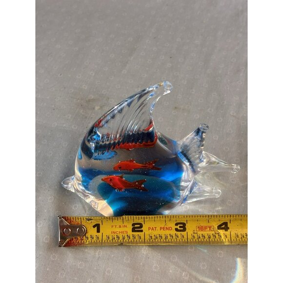 Vintage Art Glass Angel Fish Paperweight – Hand-Blown, Two Fish Inside - Picture 5 of 7